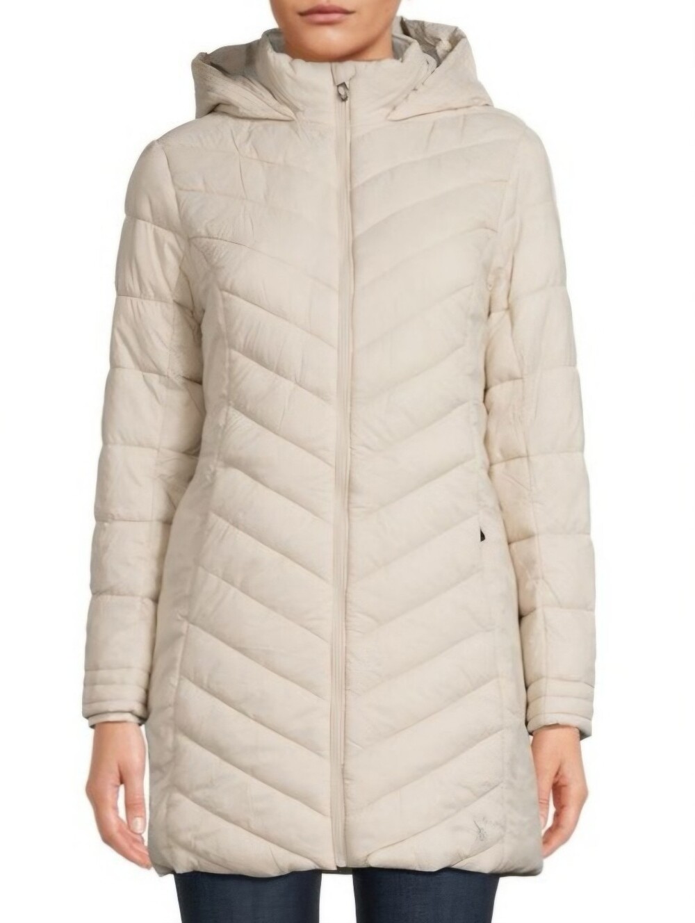 Spyder Women's Long Cream/White Winter Puffy Coat Size Large